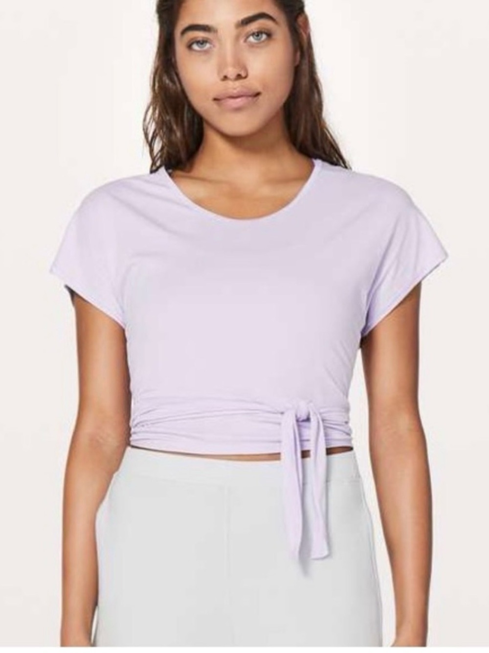 lululemon It's A Tie Tee Sheer Violet wrap top